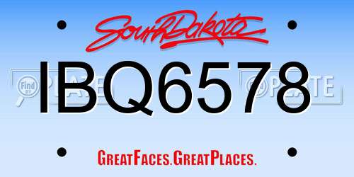 IBQ6578 South Dakota License Plate