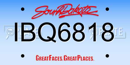 IBQ6818 South Dakota License Plate