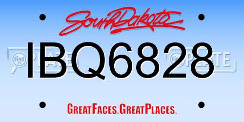 IBQ6828 South Dakota License Plate