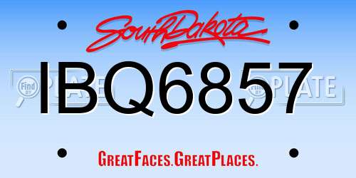 IBQ6857 South Dakota License Plate