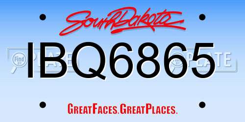 IBQ6865 South Dakota License Plate