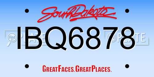 IBQ6878 South Dakota License Plate