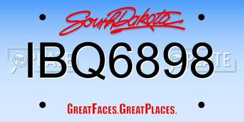 IBQ6898 South Dakota License Plate