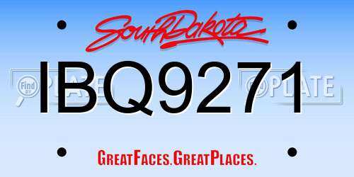IBQ9271 South Dakota License Plate