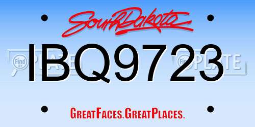 IBQ9723 South Dakota License Plate
