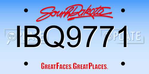 IBQ9771 South Dakota License Plate