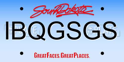 IBQGSGS South Dakota License Plate