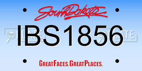 IBS1856 South Dakota License Plate
