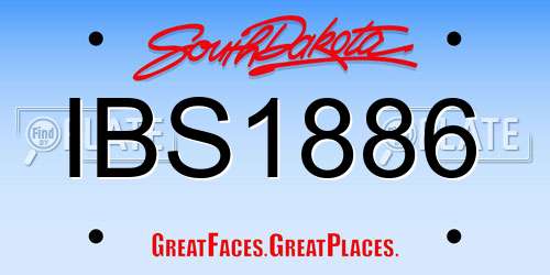 IBS1886 South Dakota License Plate
