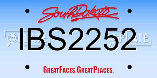 IBS2252 South Dakota License Plate