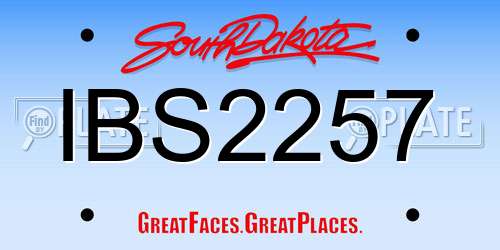 IBS2257 South Dakota License Plate