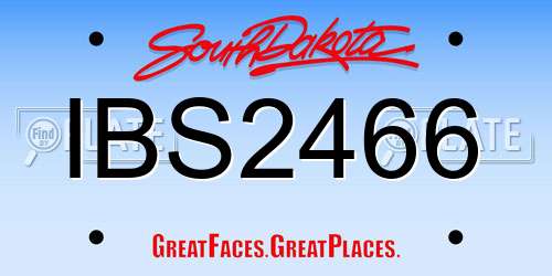 IBS2466 South Dakota License Plate