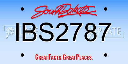 IBS2787 South Dakota License Plate