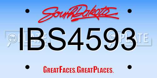 IBS4593 South Dakota License Plate