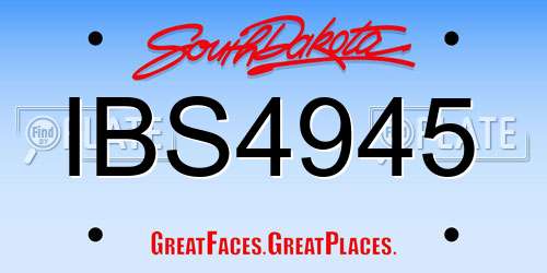 IBS4945 South Dakota License Plate