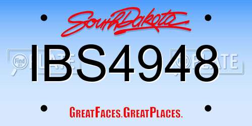 IBS4948 South Dakota License Plate