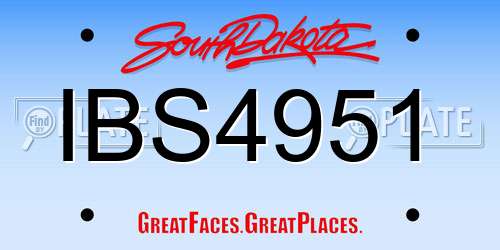 IBS4951 South Dakota License Plate