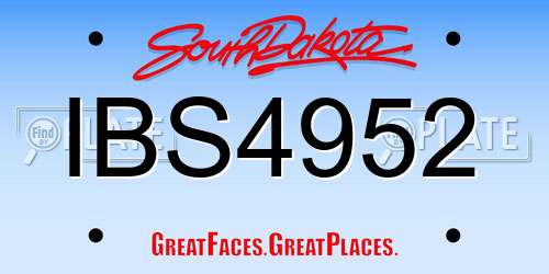 IBS4952 South Dakota License Plate