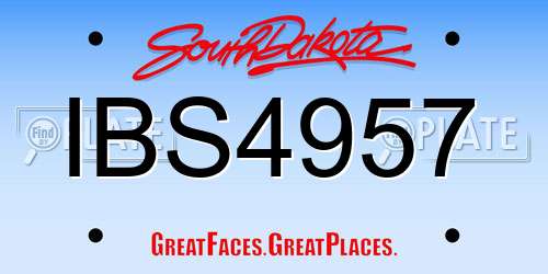 IBS4957 South Dakota License Plate