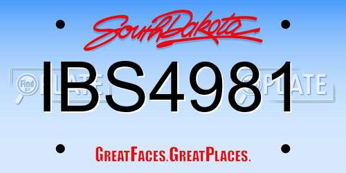 IBS4981 South Dakota License Plate