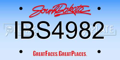 IBS4982 South Dakota License Plate