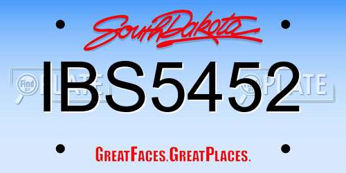 IBS5452 South Dakota License Plate
