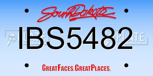 IBS5482 South Dakota License Plate