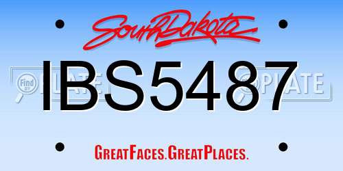 IBS5487 South Dakota License Plate