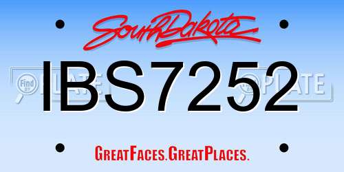 IBS7252 South Dakota License Plate