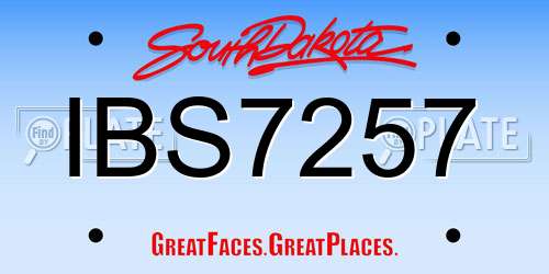 IBS7257 South Dakota License Plate