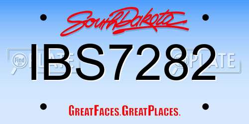 IBS7282 South Dakota License Plate