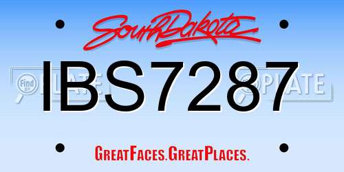 IBS7287 South Dakota License Plate