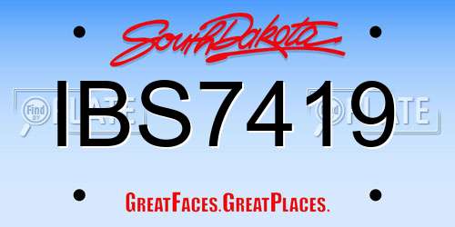IBS7419 South Dakota License Plate