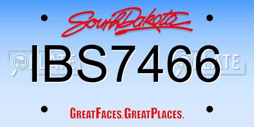 IBS7466 South Dakota License Plate