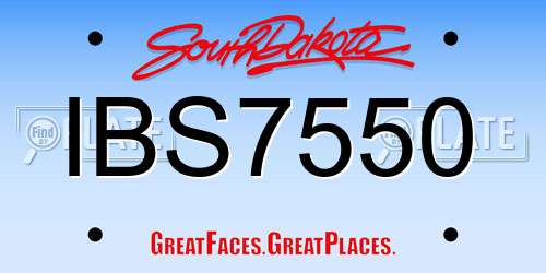 IBS7550 South Dakota License Plate