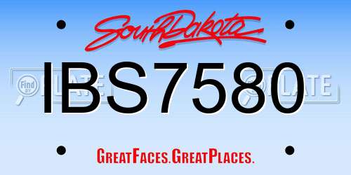 IBS7580 South Dakota License Plate