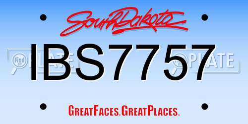 IBS7757 South Dakota License Plate