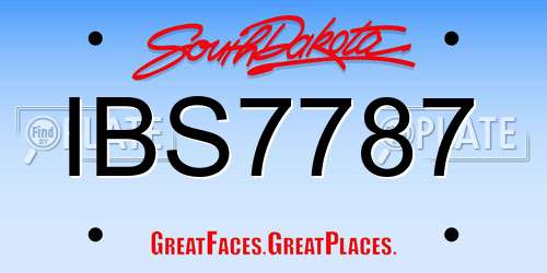 IBS7787 South Dakota License Plate