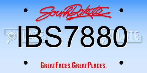 IBS7880 South Dakota License Plate