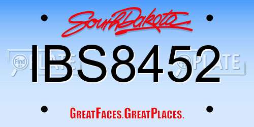IBS8452 South Dakota License Plate
