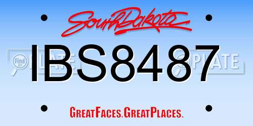 IBS8487 South Dakota License Plate