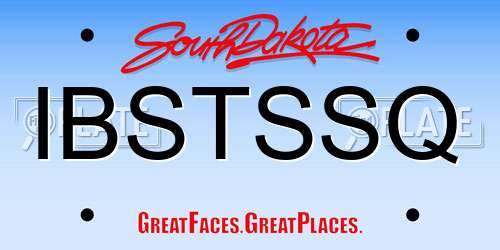 IBSTSSQ South Dakota License Plate
