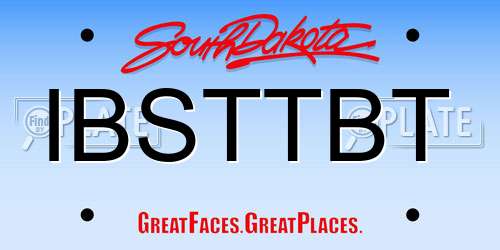 IBSTTBT South Dakota License Plate