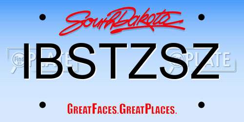 IBSTZSZ South Dakota License Plate