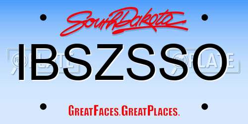 IBSZSSO South Dakota License Plate