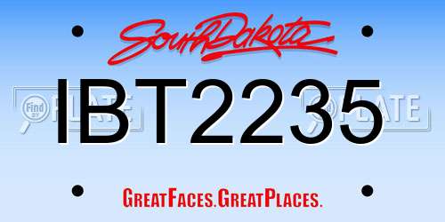 IBT2235 South Dakota License Plate