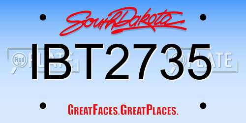 IBT2735 South Dakota License Plate