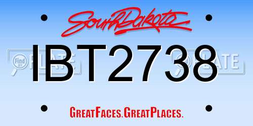 IBT2738 South Dakota License Plate
