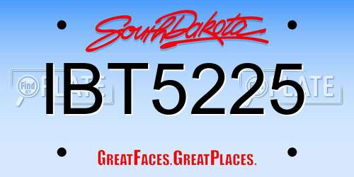 IBT5225 South Dakota License Plate