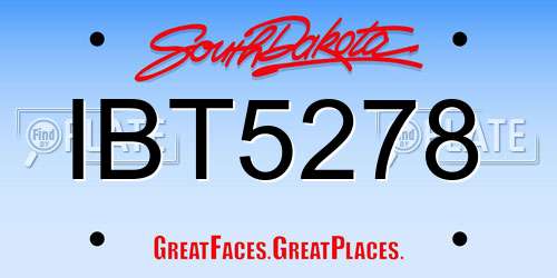 IBT5278 South Dakota License Plate